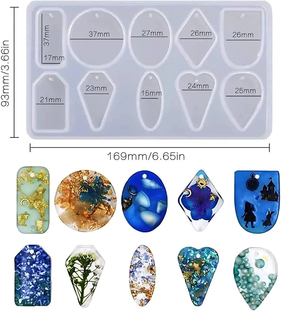 10 cavity pendant mould 28grm, 5mm depth, lenth-16.5cm, width-9.2cm
