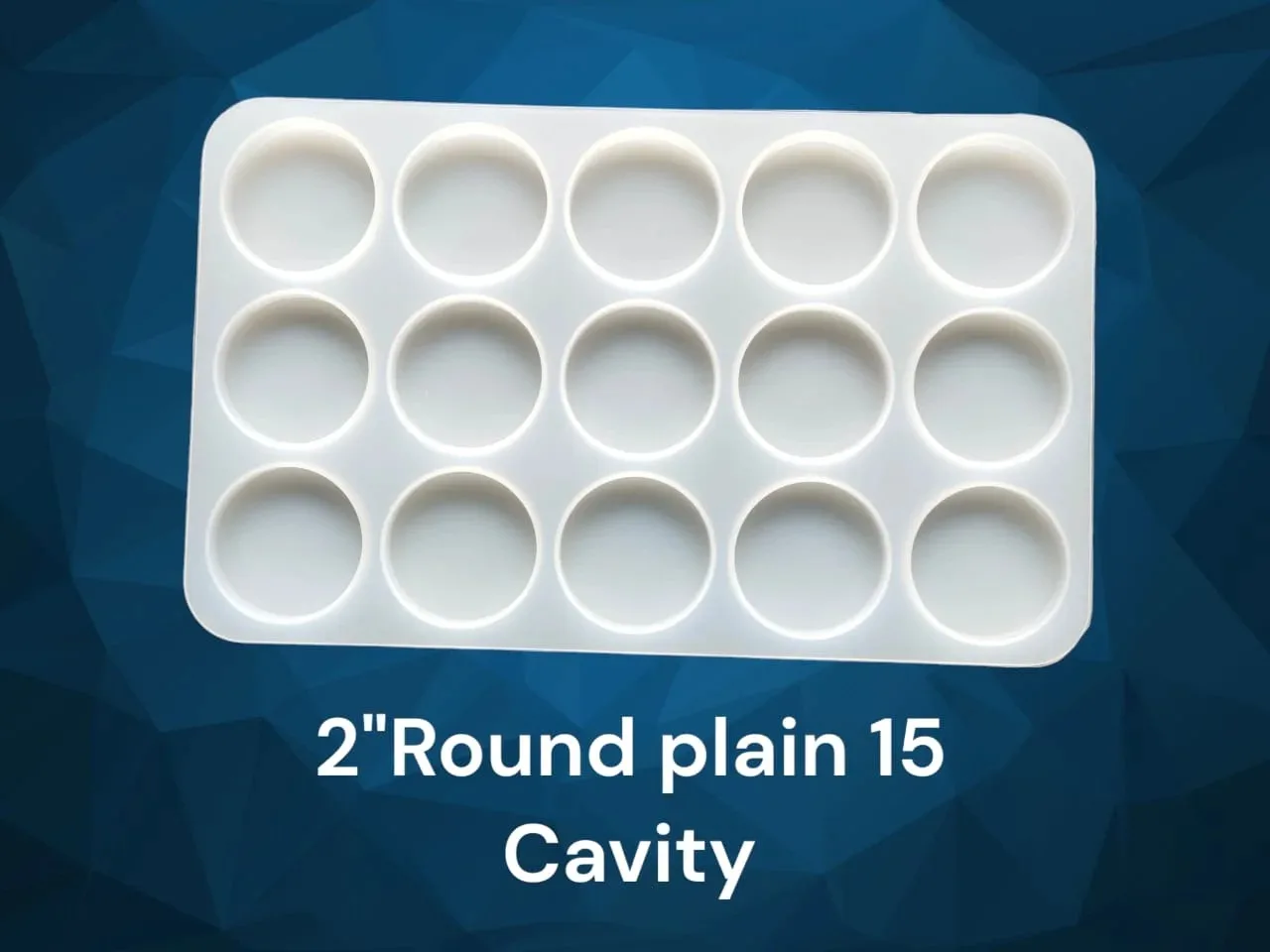 2 inch plain round 15 cavity mould 122grm, 7mm depth, lenth-29cm, width-18cm