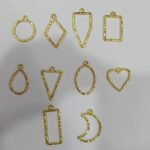 Bazel Pendent all shapes  gold / Min.Qty-12 Pcs