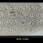 alphabet cursive mould .38 cm/21cm 10mm depth min qty 12