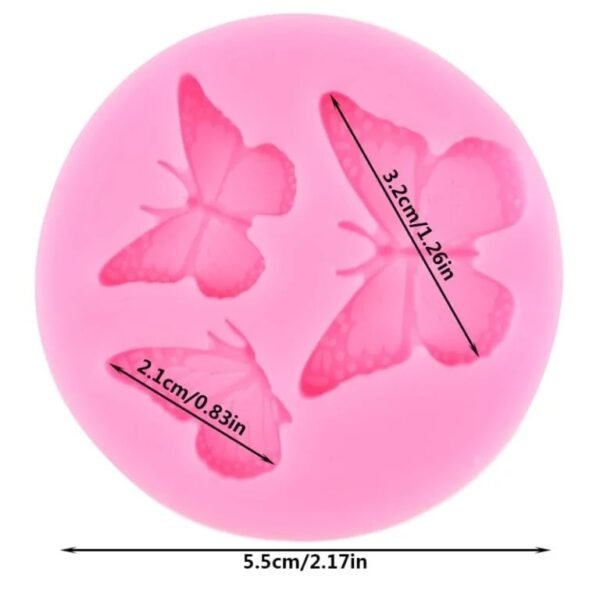 Pink cavity butterfly mould size-5.6*5.5*0.9 QTY-min 12 pcs
