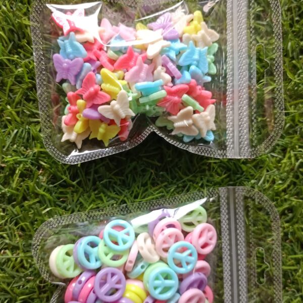 plastic butterfly and airoplain beads