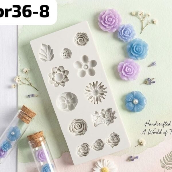 12 cavity  pink flower  mould 78 grm