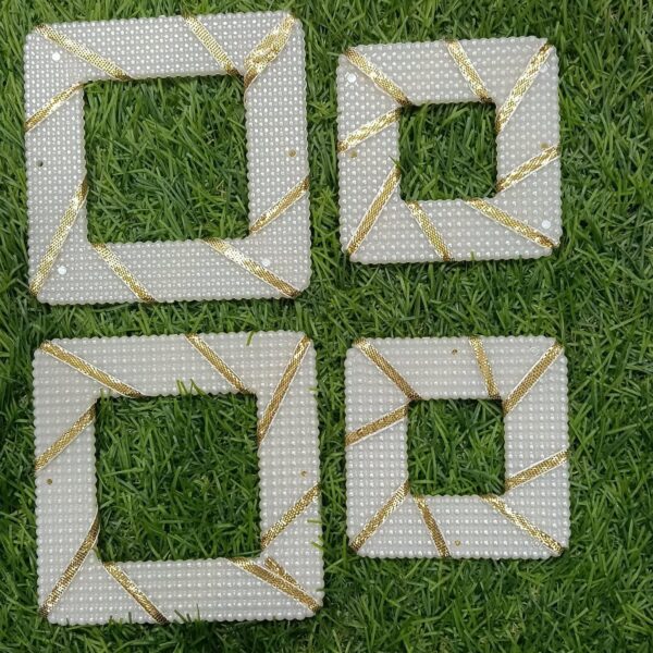 2 pcs square moti design size 3""