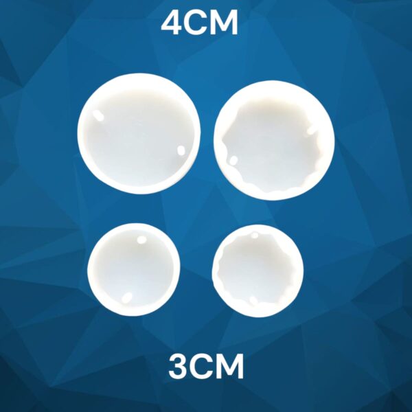 4 pcs Round Rakhi  Mould  3mm Depth