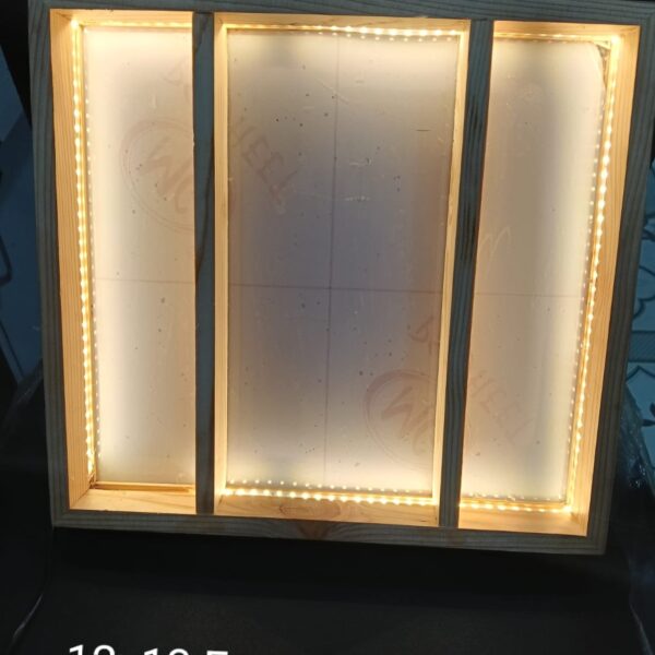 wooden frame with light size 12x13