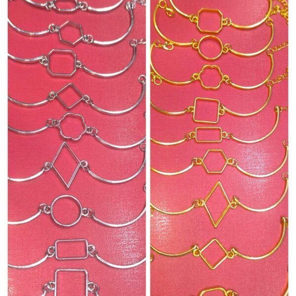 bazel kada bracelet 18 pcs pkt 9 desing gold and silver
