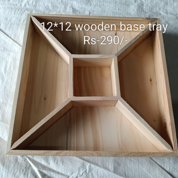 wooden base tray size 12x12