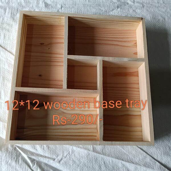 wooden base tray size 12x12
