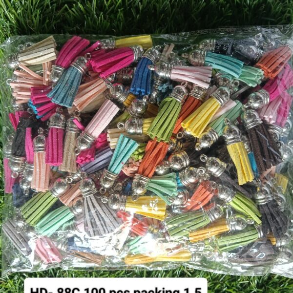 leather tussle 100 pcs pkt silver cap 1.5 inch