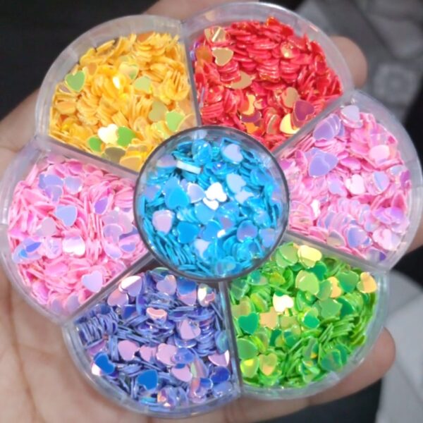 Mix heart sequance dabbi 7 colour combo