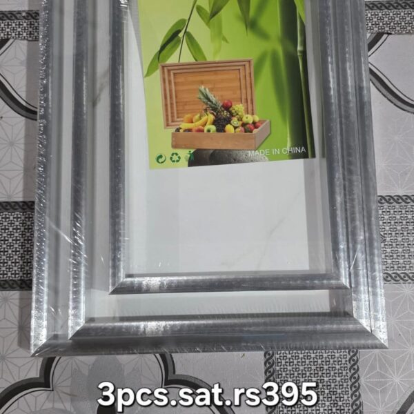 3 pcs silver border serving tray set 15x11,14x9,11x7.5