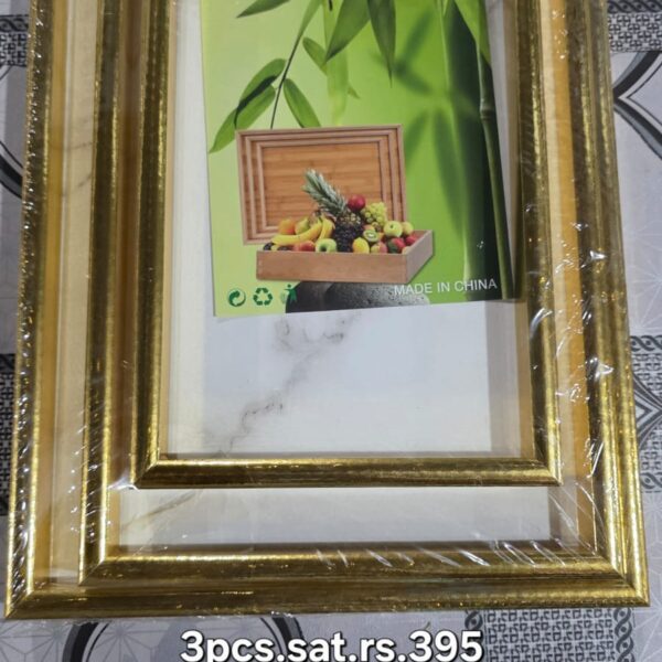 3 pcs golden border tray set 15x11,14x11,11x7