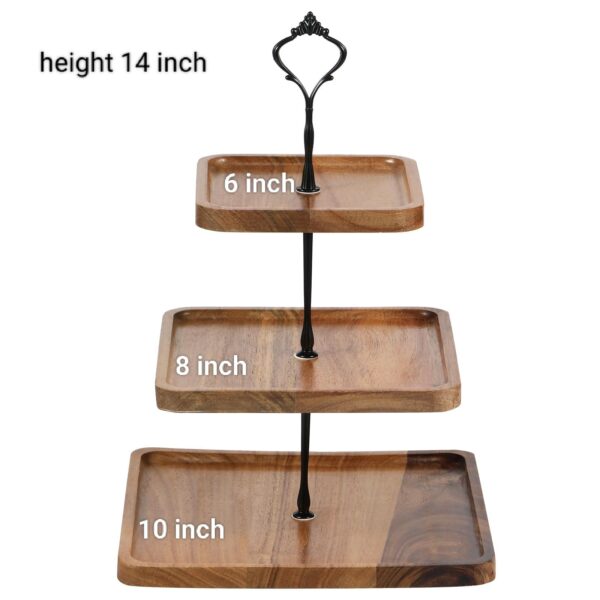 WNTL50 Wooden square cake stand