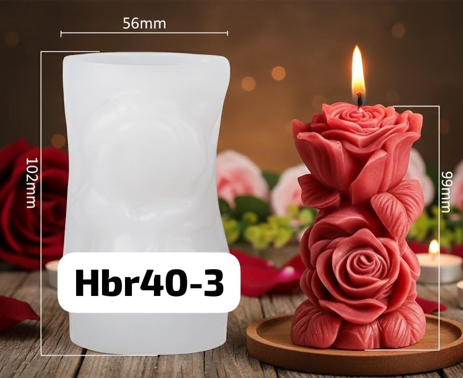 WhatsApp Image 2026-02-27 at 12.06.01 PM HBR40-3 Rose Piller Candel Mould - Image 1