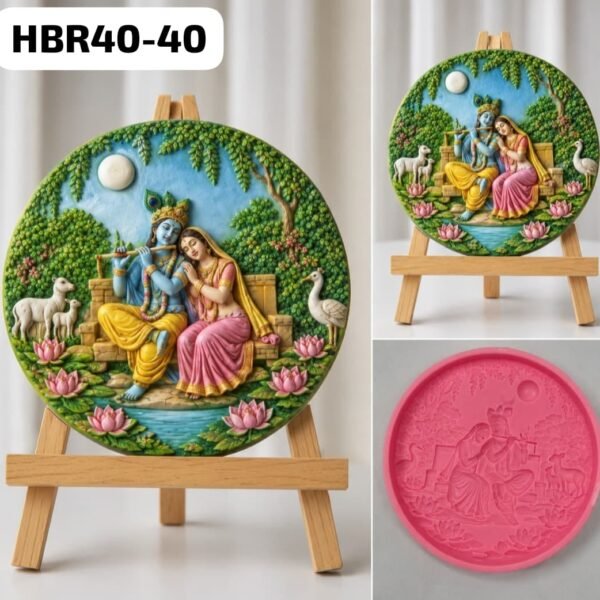 HBR40-40 Radha krishna round Mould Weight-184grm